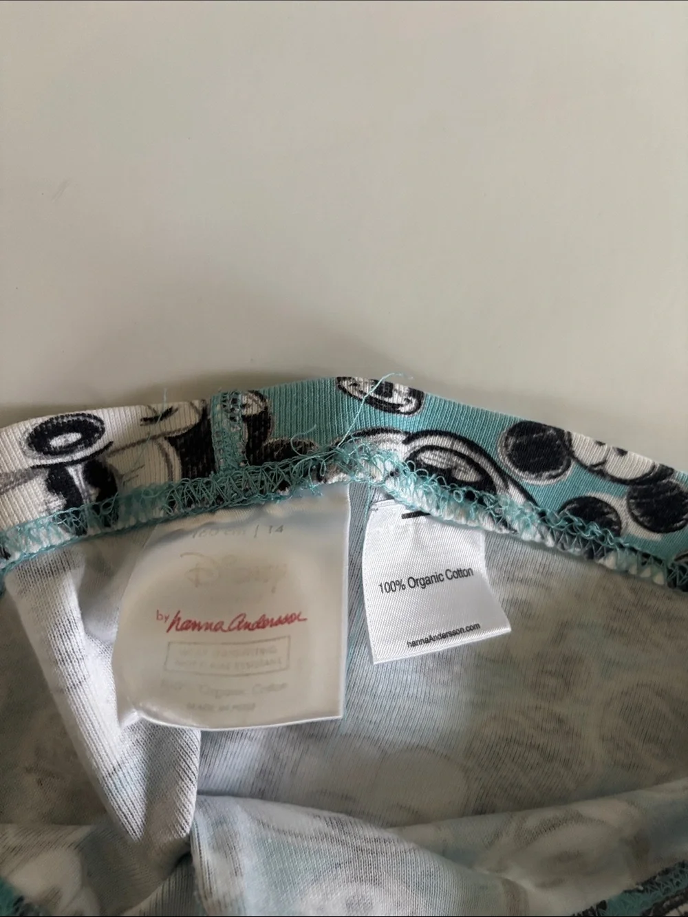 Hanna Anderson Disney Teal and Black Mickey Mouse Pajama Set